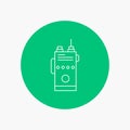 walkie, talkie, communication, radio, camping White Line Icon in Circle background. vector icon illustration