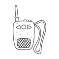 Walkie-talkie in hand drawn doodle style. Vector illustration isolated on white. Coloring page. Royalty Free Stock Photo