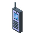 Walkie talkie icon isometric vector. Communication device