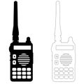 Walkie talkie icon on white background. portable communication device sign. radio transceiver. two way radio symbol. flat style Royalty Free Stock Photo