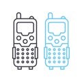 walkie talkie radio set line icon, outline symbol, vector illustration, concept sign Royalty Free Stock Photo