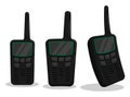 Walkie talkie, radio station for maintaining communication. Wireless walkie talkie of security guard, soldier. Cartoon vector Royalty Free Stock Photo