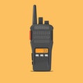 walkie-talkie radio vector illustration isolated on yellow background