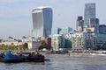 Walkie-Talkie Tower and River Barges, London, England