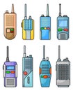 Walkie talkie vector color icon. Isolated color set icon transceiver.Vector illustration walkie talkie on white background Royalty Free Stock Photo