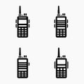Walkie talkie wireless device solid icons pack Royalty Free Stock Photo