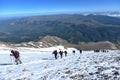 Walking activity on the summit mountains and sportive activity