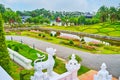 The alley along the pond, Rajapruek park, Chiang Mai, Thailand