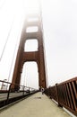 Walking alone: The Golden Gate Walkway Royalty Free Stock Photo