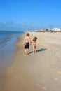 Walking along the beach