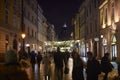 Walking along Florianska street in Krakow Royalty Free Stock Photo