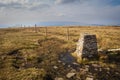 Walking along the Pennine Bridleway between Newby Head Gate to Great Knoutberry Hill near to Ribblehead in the Yorkshire Dales Royalty Free Stock Photo