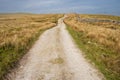 Walking along the Pennine Bridleway between Newby Head Gate to Great Knoutberry Hill near to Ribblehead in the Yorkshire Dales Royalty Free Stock Photo