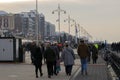 Walking Along The Promenade Beach At Scheveningen The Netherlands 28-12-2019 Royalty Free Stock Photo