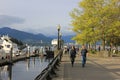 Walking along the waterfront in downtown Vancouver, British Columbia, Canada Royalty Free Stock Photo