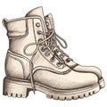 Walking army boots dirty and rugged Royalty Free Stock Photo