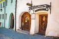 Walking around the historic town Sighisoara. City in which was born Vlad Tepes, Dracula Royalty Free Stock Photo