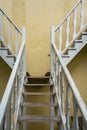 Stairs and yellow wall Royalty Free Stock Photo