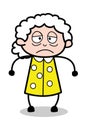 Walking in Attitude - Old Cartoon Granny Vector Illustration