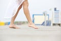 Walking barefoot outdoors Royalty Free Stock Photo