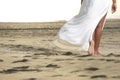 Walking Barefoot on Sand Royalty Free Stock Photo