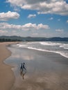 Walking at the beach