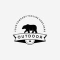 Walking Bear Hunter Logo Vector Design Illustration Vintage, Grizzly Bear, Polar Bear, Black Bear