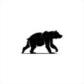 Walking bear silhouette in black color