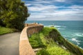 Walking on beautiful coastal pathway visiting marvellous scenic seascape of Biarritz, basque country, france Royalty Free Stock Photo