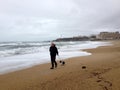 Walking on Biarritz beach