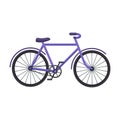 Walking bicycle with large shields and curves driving. Economical transport.Different Bicycle single icon in cartoon