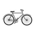 Walking bicycle with large shields and curves driving. Economical transport.Different Bicycle single icon in monochrome