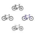 Walking bicycle with large shields and curves driving. Economical transport.Different Bicycle single icon in cartoon