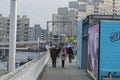 Walking On Billboard De Pier At Scheveningen Beach At The Hague The Netherlands 28-12-2019 Royalty Free Stock Photo