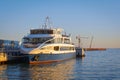 The walking boat in seaport, caspian sea