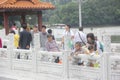 Walking on the Bridge corridor of visitors in SHENZHEN LIZHI park