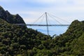 Walking bridge in the mountains on Lankawi island Royalty Free Stock Photo