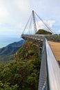 Walking bridge in the mountains on Lankawi island Royalty Free Stock Photo