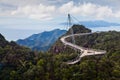 Walking bridge in the mountains on Lankawi island Royalty Free Stock Photo