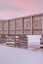 Walking Bridge Over A Frozen Canadian Lake Royalty Free Stock Photo