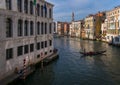 Walking on the bridges of the old city of Venice. The beauty of the ancient city. Italy