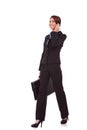 Walking business woman on the phone Royalty Free Stock Photo