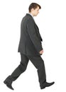 Walking businessman isolated on white background