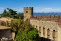 Walking on Carcassonne ramparts fortress Royalty Free Stock Photo