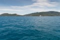 A walking catamaran in the sea