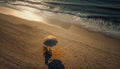 Walking on the coastline, enjoying tranquil solitude generated by AI