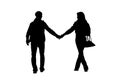 Walking couple silhouette Royalty Free Stock Photo