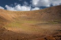 Walking in the crater of a volcano, Lanzarote,  Spain Royalty Free Stock Photo