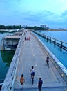 Walking and cycling on Marina Barrage