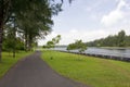 Walking and cycling path by the river